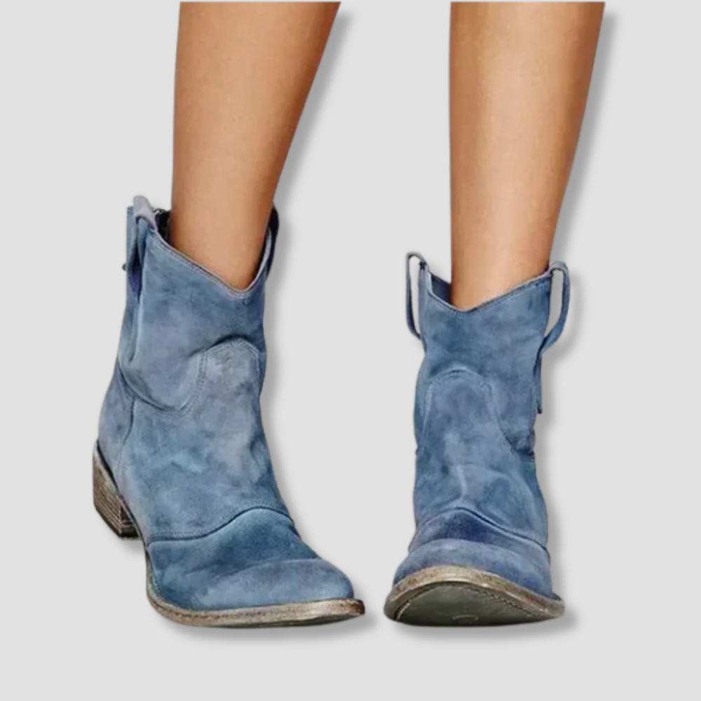 Badhie | Women’s Suede Western Ankle Boots