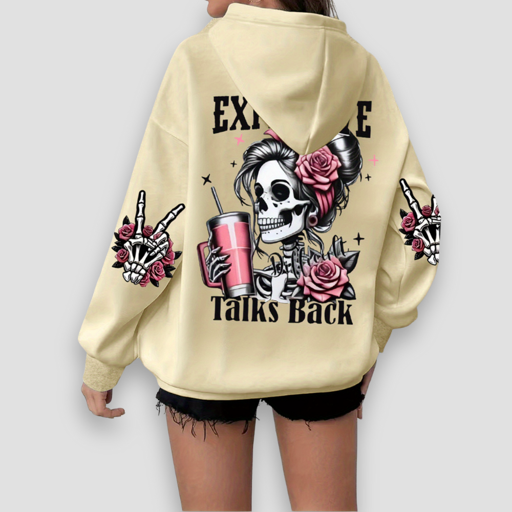 Badhie | Women’s Oversized Skeleton Graphic Hoodie