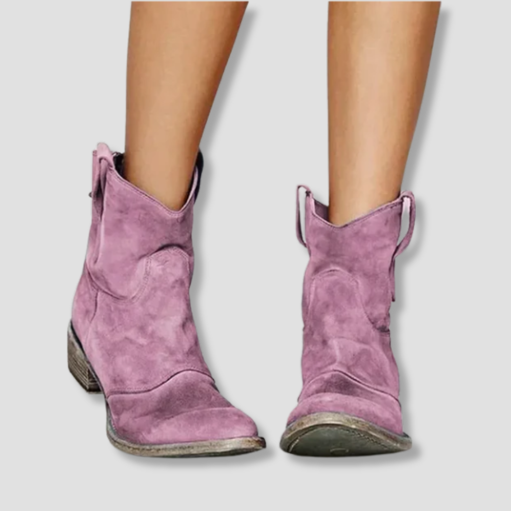 Badhie | Women’s Suede Western Ankle Boots