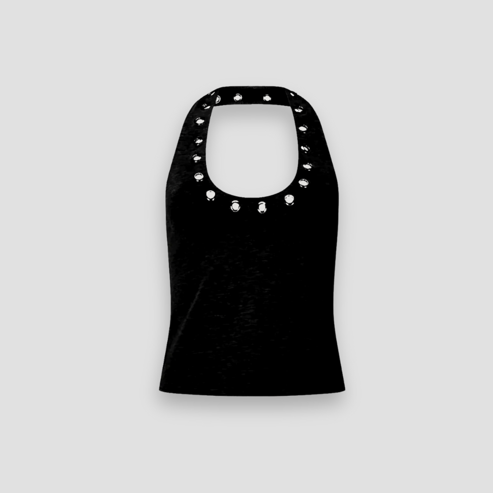Badhie | Women's Studded Scoop Halter Top