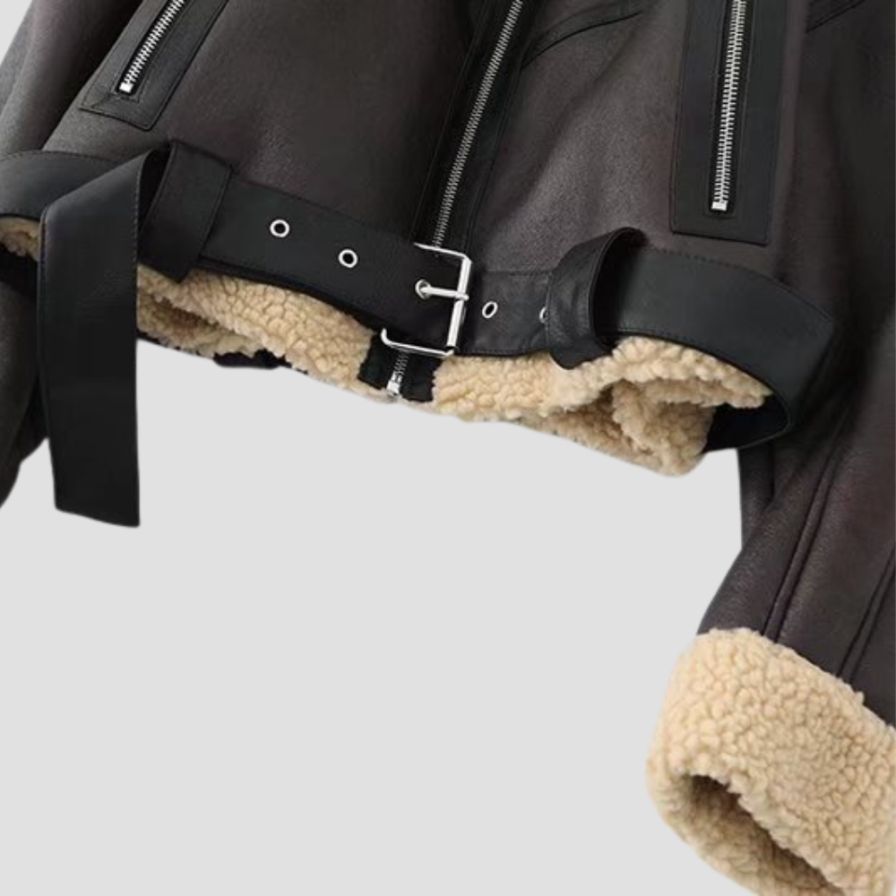 Badhie | Women’s Winter Jacket Cropped Shearling-Lined