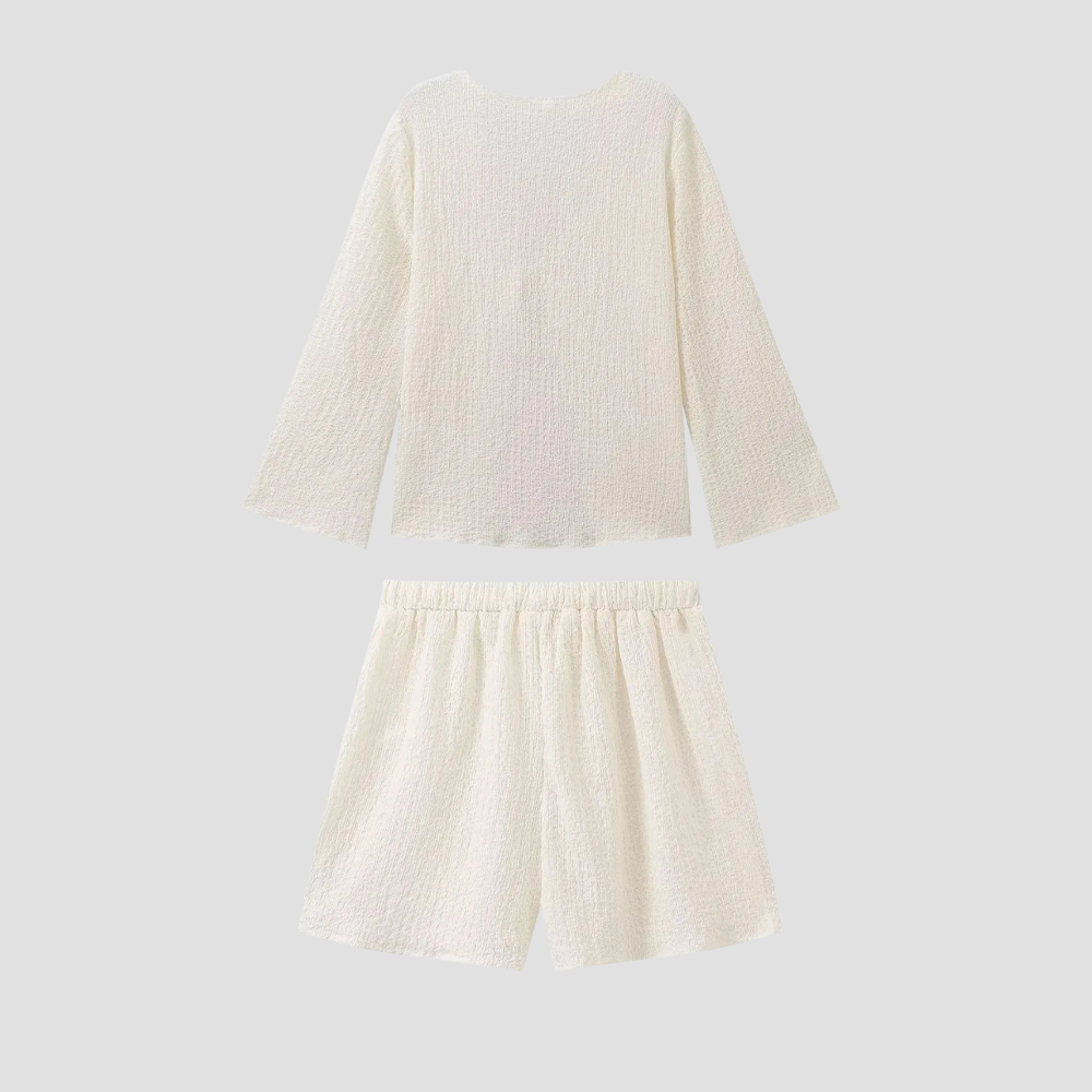 Badhie | Women’s Textured Lounge Set with Tie Front
