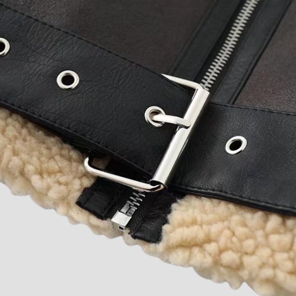 Badhie | Women’s Winter Jacket Cropped Shearling-Lined