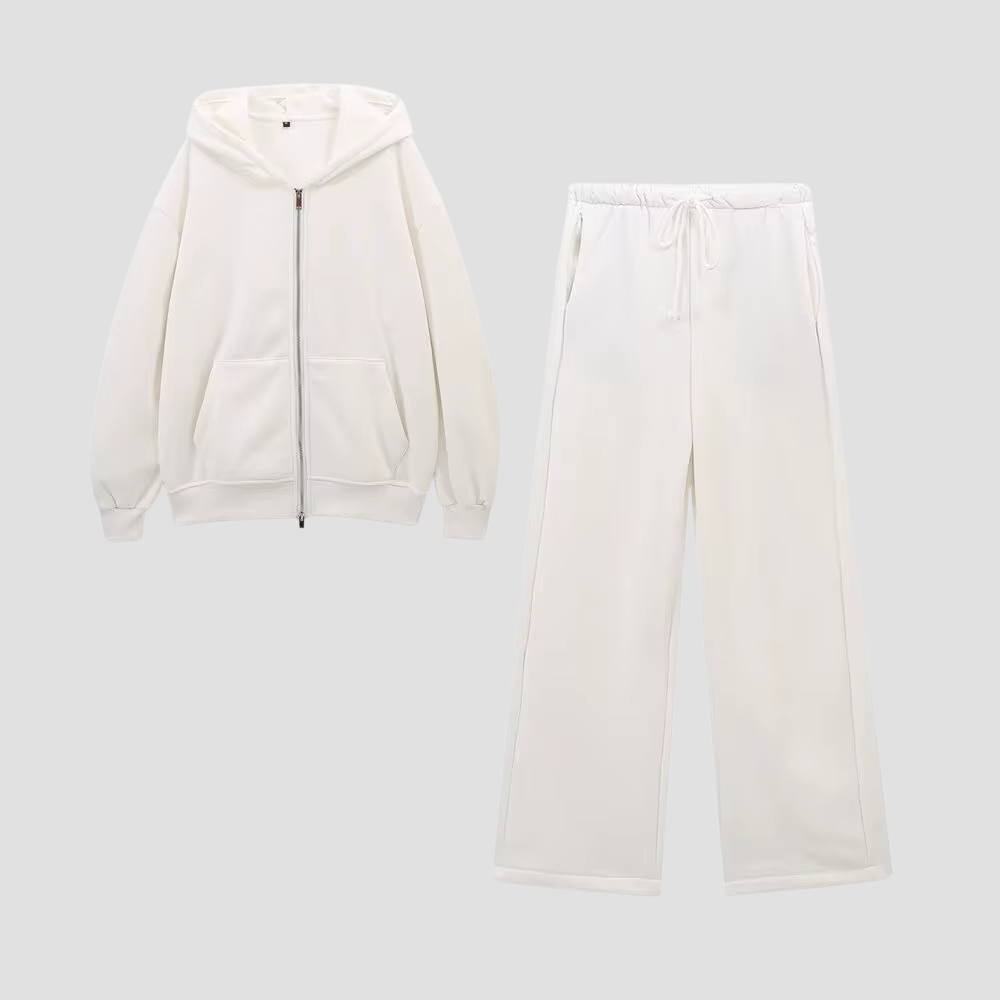 Badhie | Women’s Relaxed Zip-Up Hoodie & Wide-Leg Lounge Pants Set