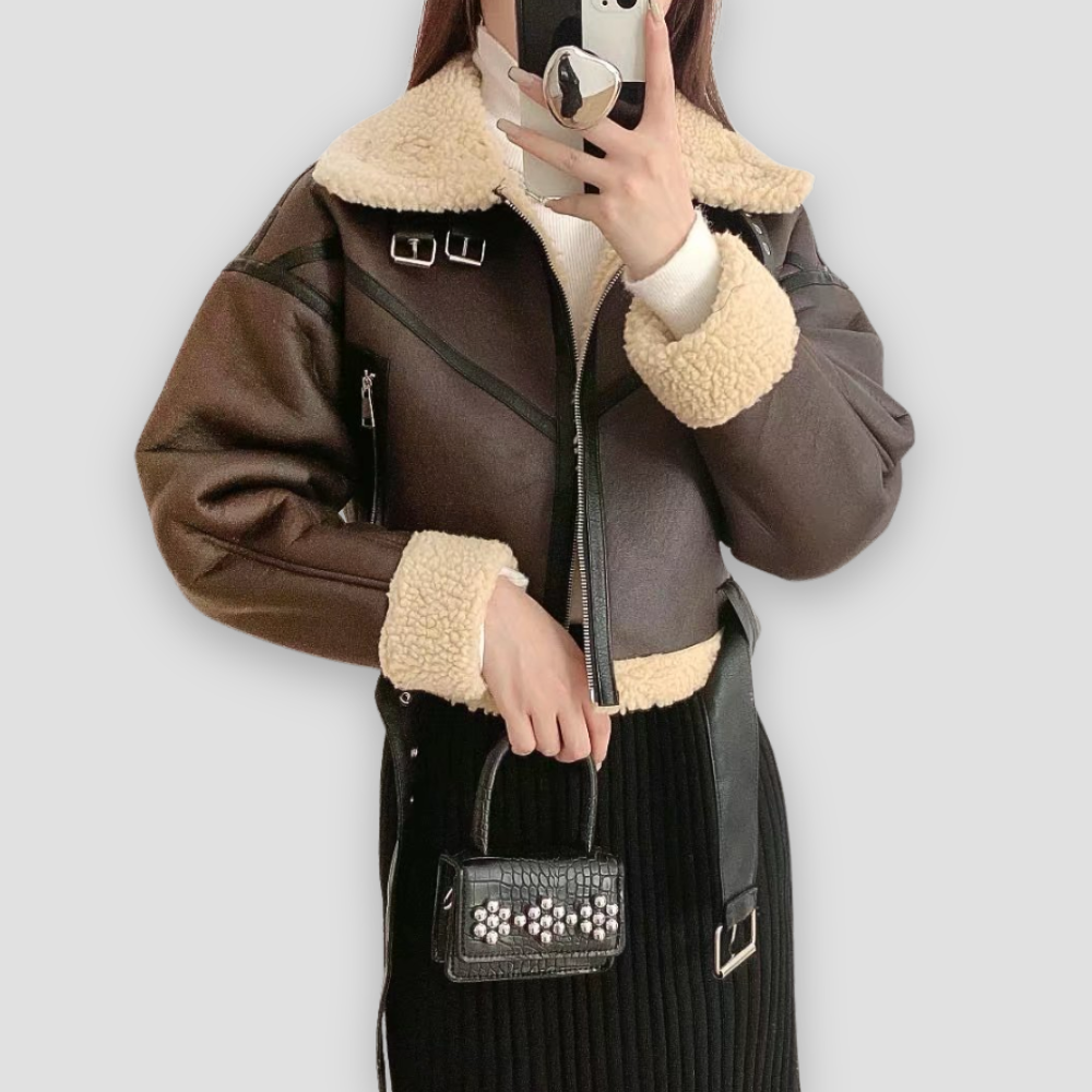 Badhie | Women’s Winter Jacket Cropped Shearling-Lined