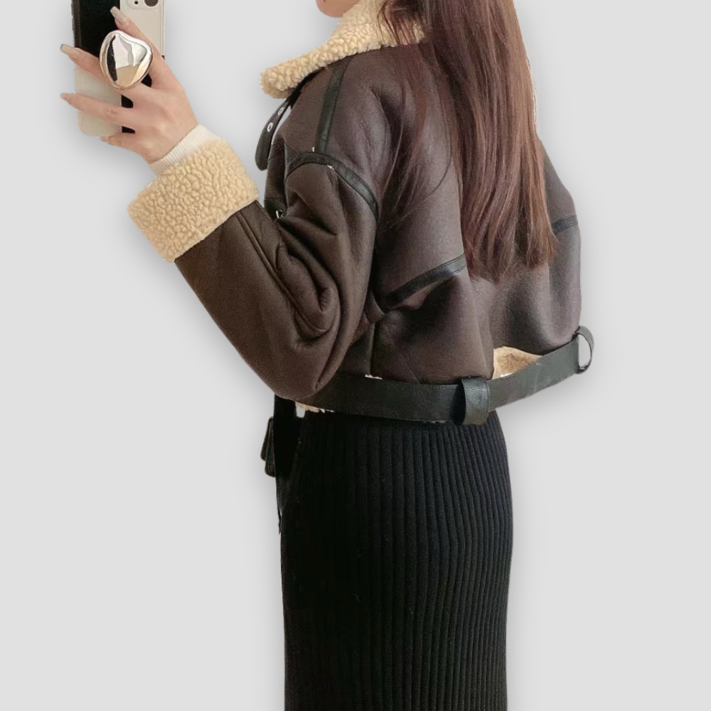 Badhie | Women’s Winter Jacket Cropped Shearling-Lined