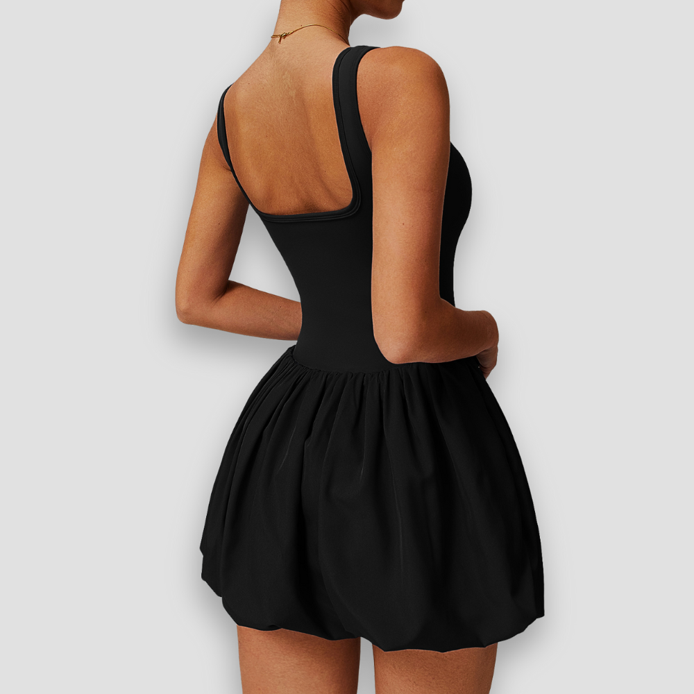 Badhie | Women's Bubble Hem Active Dress with Built-In Shorts