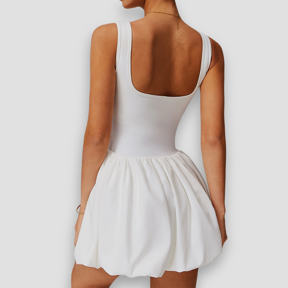 Badhie | Women's Bubble Hem Active Dress with Built-In Shorts