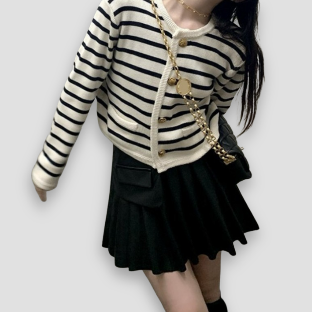 Badhie | Women’s Striped Button-Up Cardigan