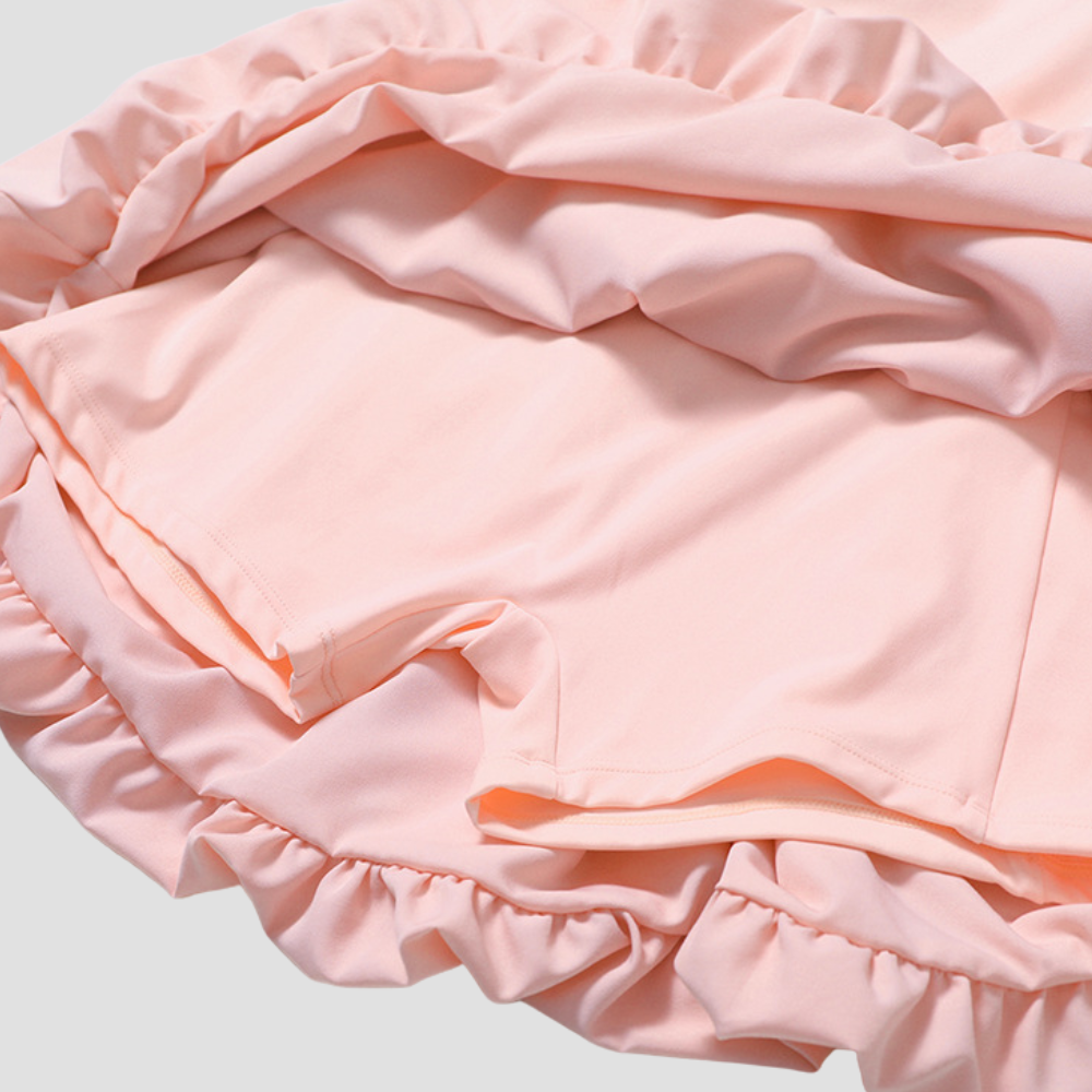 Badhie | Women's Bubble Hem Active Dress with Built-In Shorts