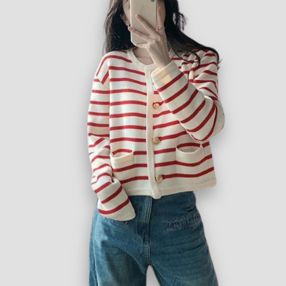Badhie | Women’s Striped Button-Up Cardigan