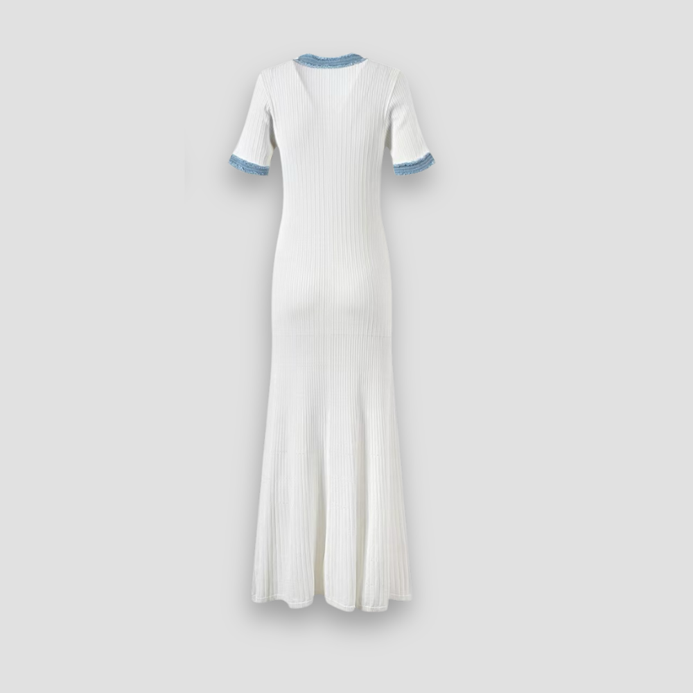 Badhie | Women's Denim-Trimmed Knit Maxi Dress
