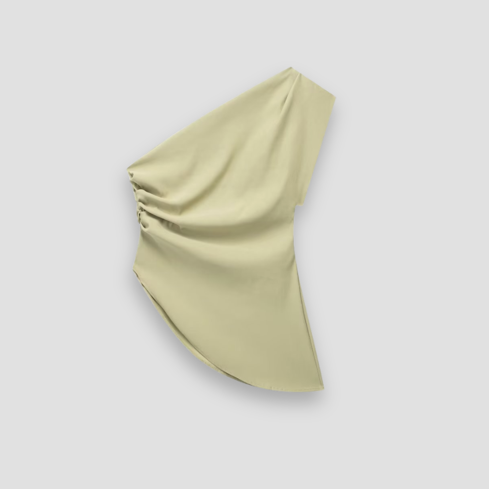 Badhie | Women’s One-Shoulder Ruched Sculpt Crop Top