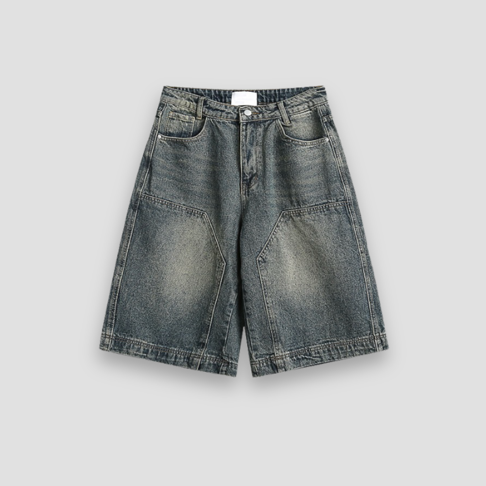 Badhie | Women’s Vintage Wash Wide-Leg Denim Bermuda Shorts