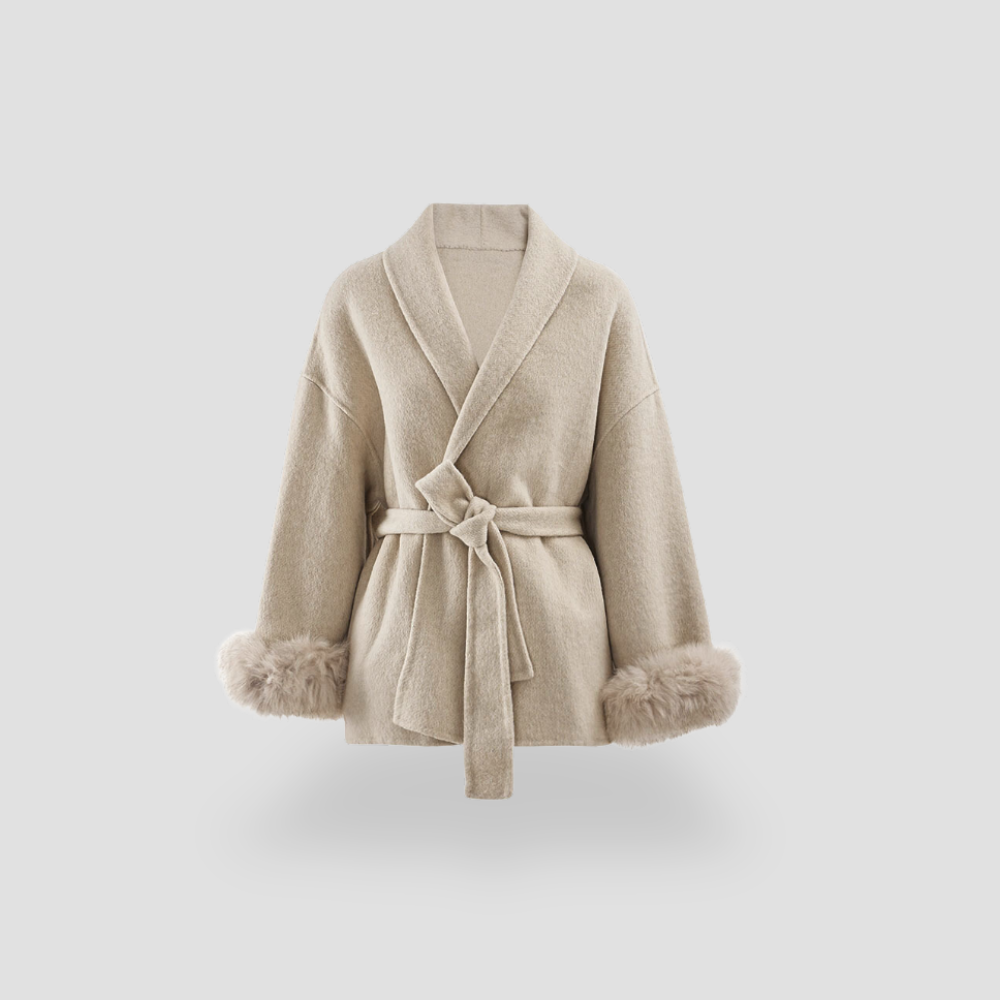 Badhie | Women's Warm Wool Luxe Faux Fur Coat