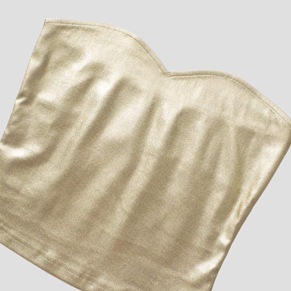 Badhie | Women’s Metallic Sweetheart Strapless Top