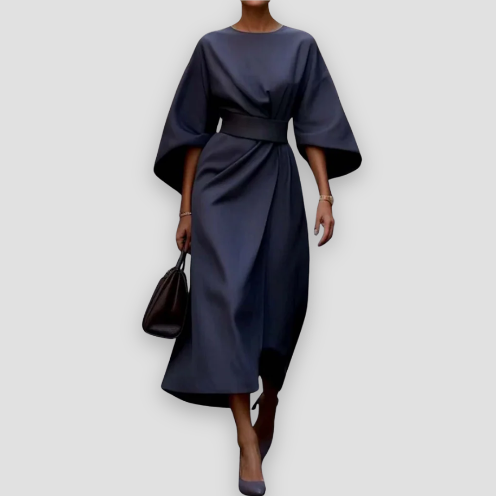 Badhie | Women’s Winter Elegant Kimono-Sleeve Midi Dress