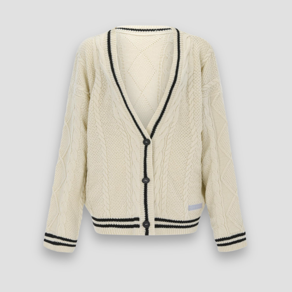 Badhie | Women’s Star Patch Cable Knit Cardigan