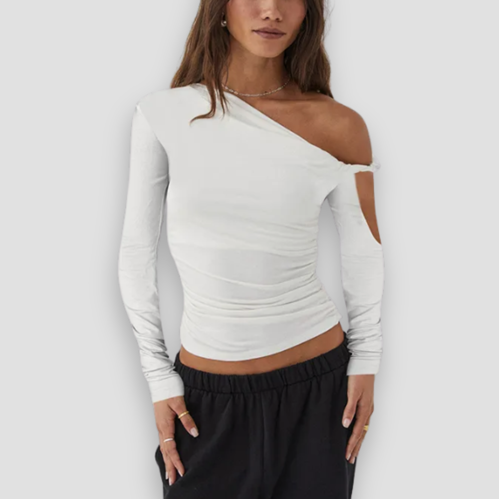 Badhie | Women's One-Shoulder Cutout Long Sleeve Top