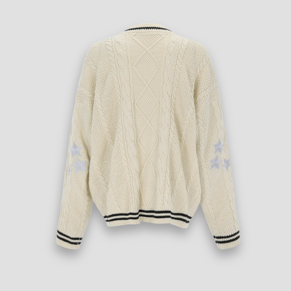 Badhie | Women’s Star Patch Cable Knit Cardigan