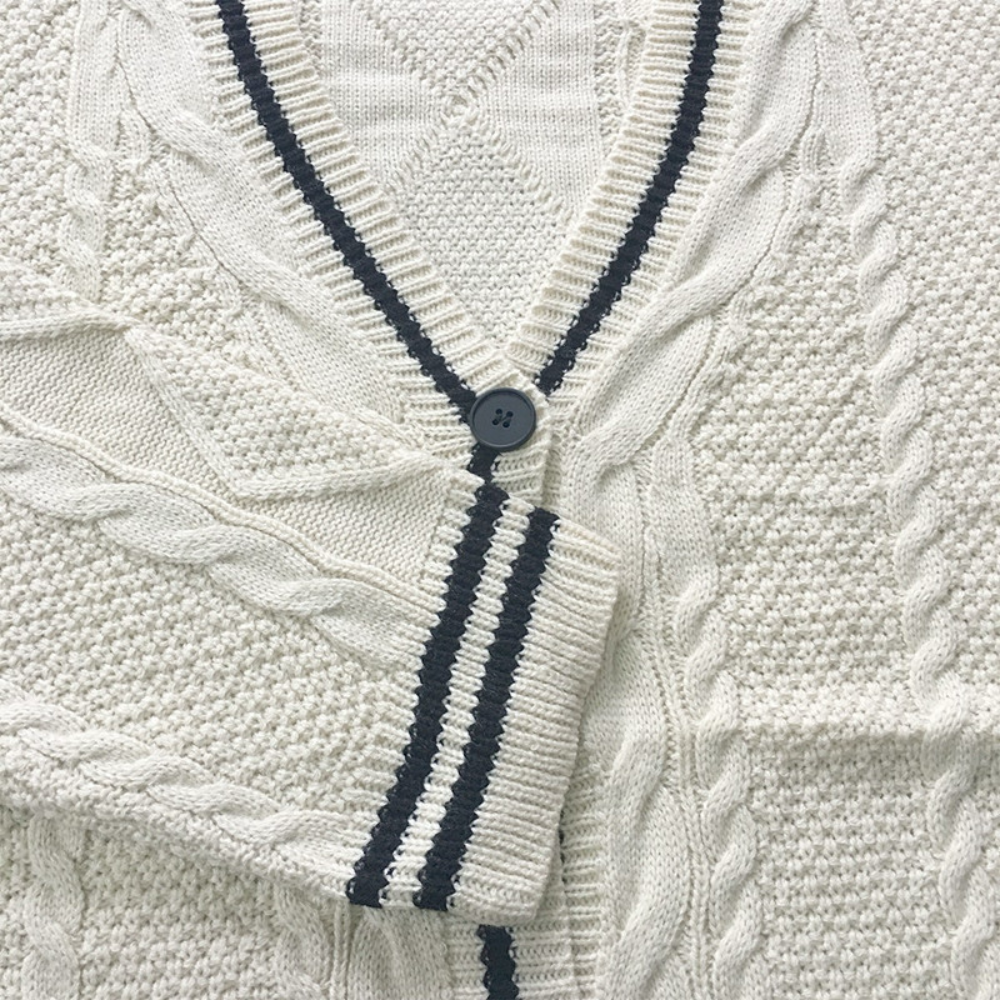 Badhie | Women’s Star Patch Cable Knit Cardigan