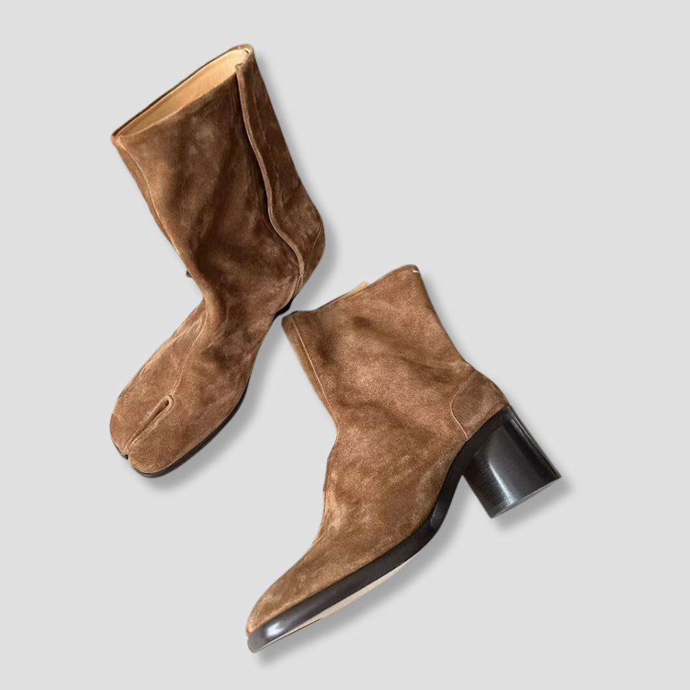 Badhie | Women’s Suede Split-Toe Ankle Boots