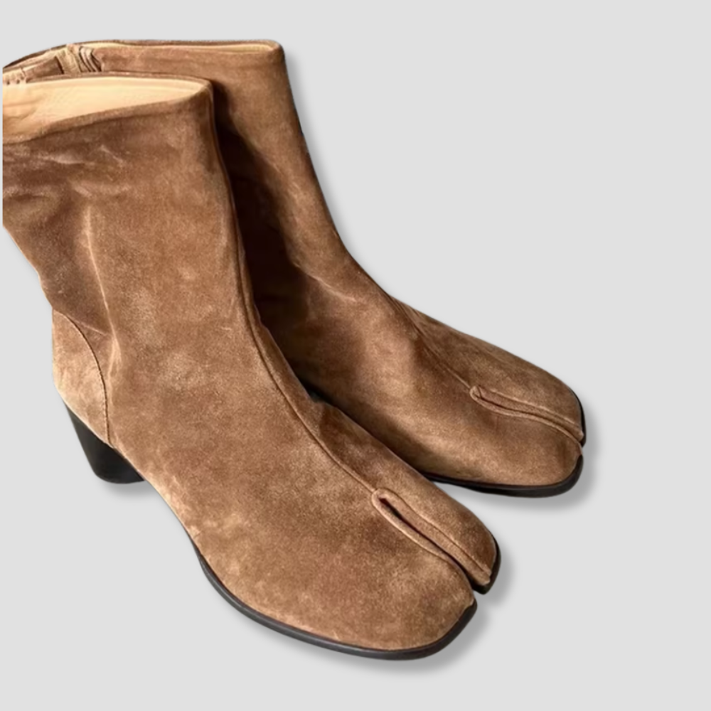 Badhie | Women’s Suede Split-Toe Ankle Boots