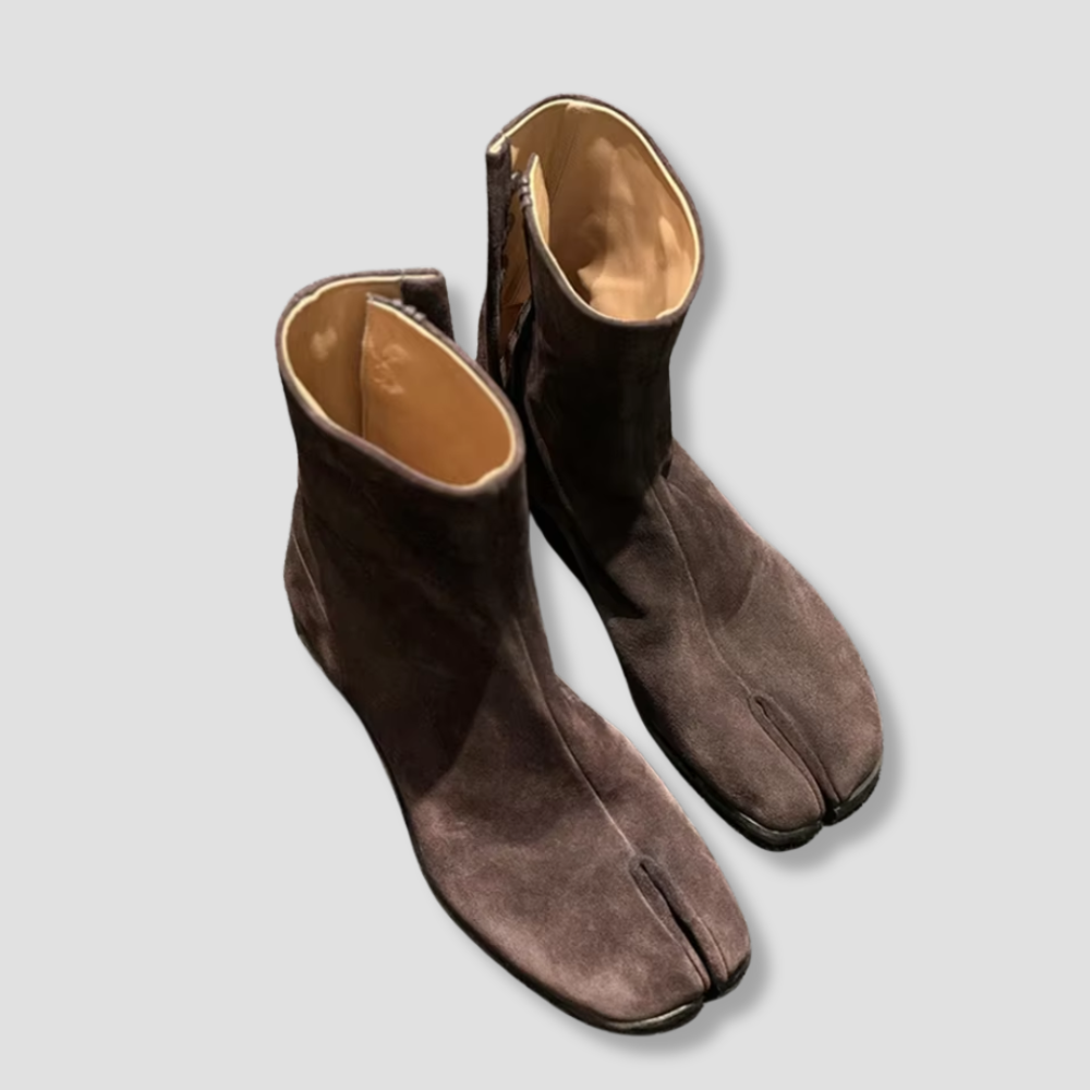 Badhie | Women’s Suede Split-Toe Ankle Boots