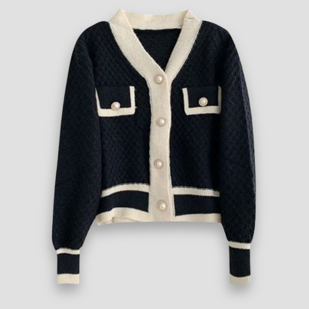 Badhie | Women’s Elegant Pearl-Button Knit Cardigan