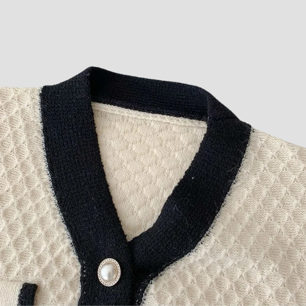 Badhie | Women’s Elegant Pearl-Button Knit Cardigan