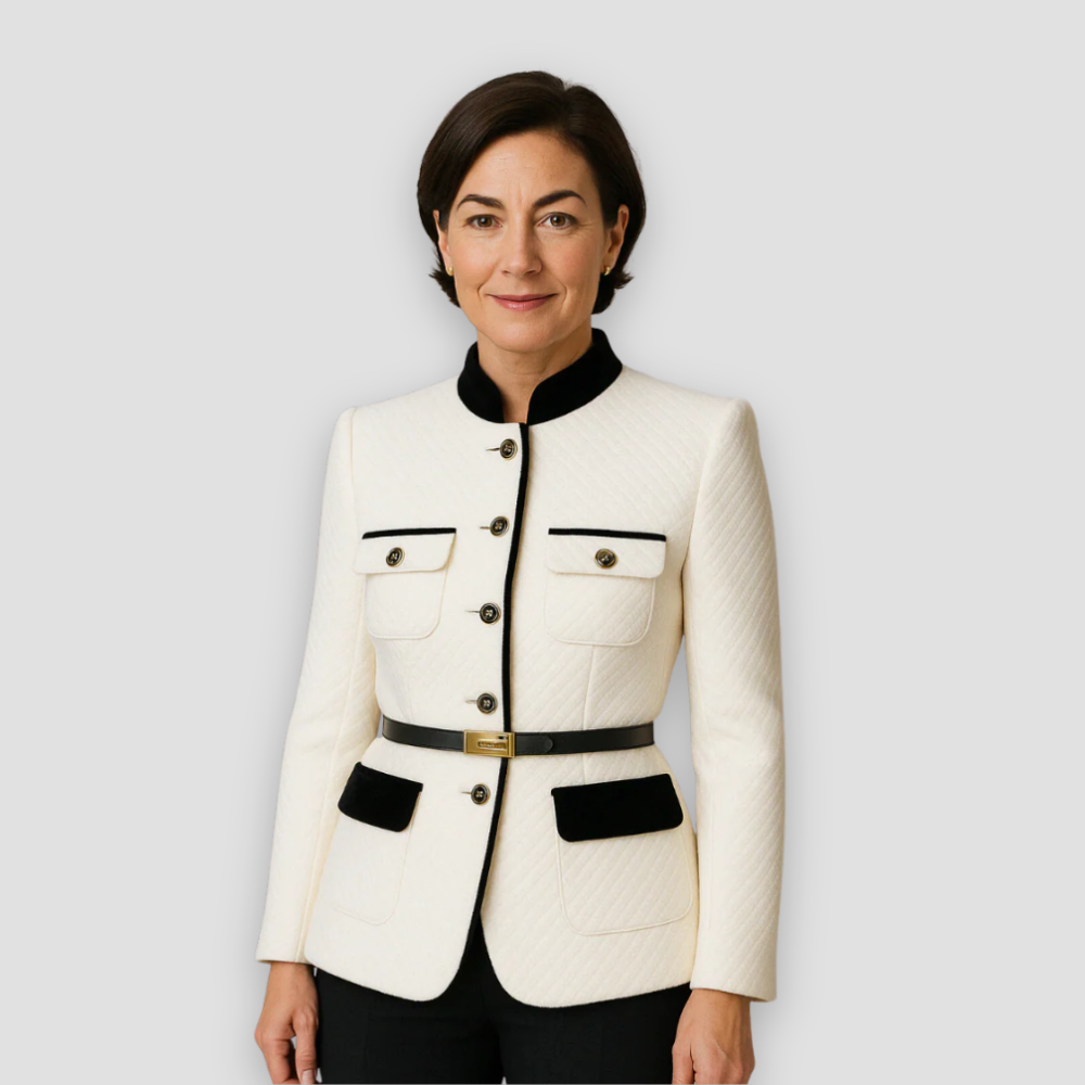 Badhie | Women’s Elegant Quilted Belted Blazer