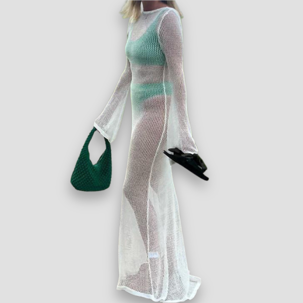 Badhie | Women’s Knit Mesh Cover-Up Dress