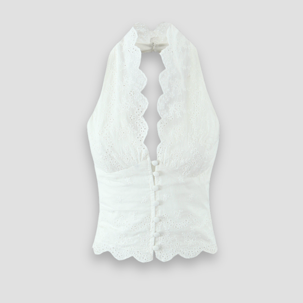 Badhie | Women's Scalloped Lace Halter Top