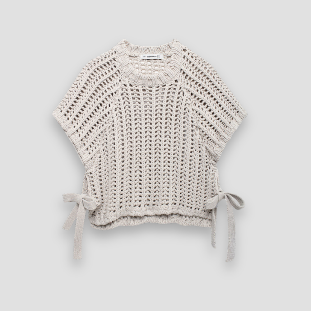 Badhie | Women’s Side Tie Crochet Knit Tee