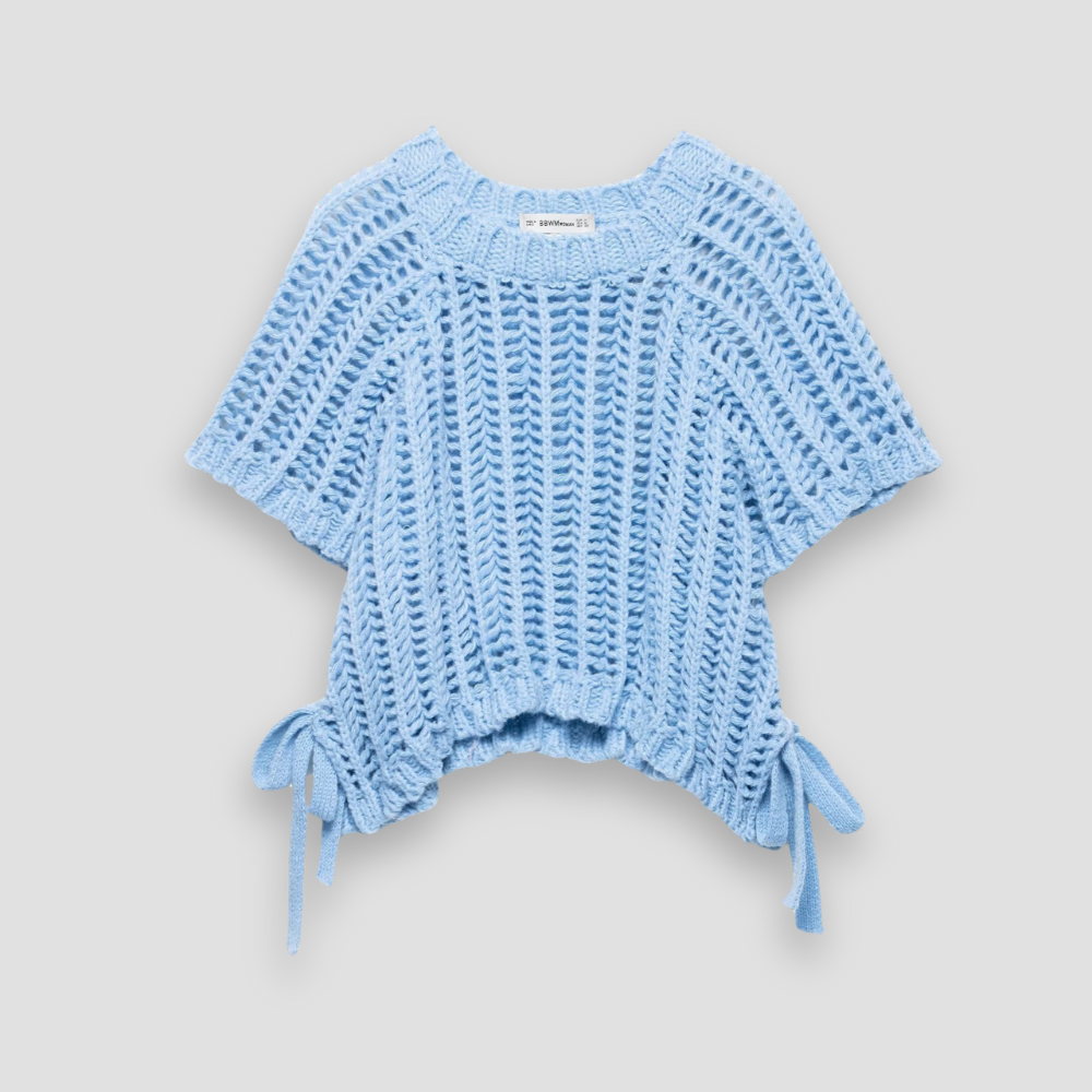Badhie | Women’s Side Tie Crochet Knit Tee