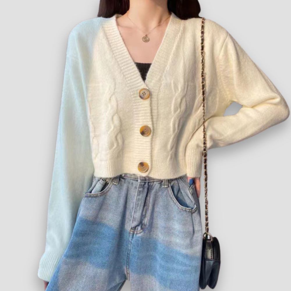 Badhie | Women’s Cropped Cable Knit Cardigan