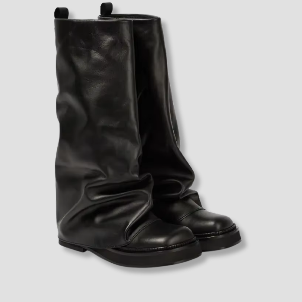 Badhie | Women’s Slouch Vegan Leather Mid-Calf Boots