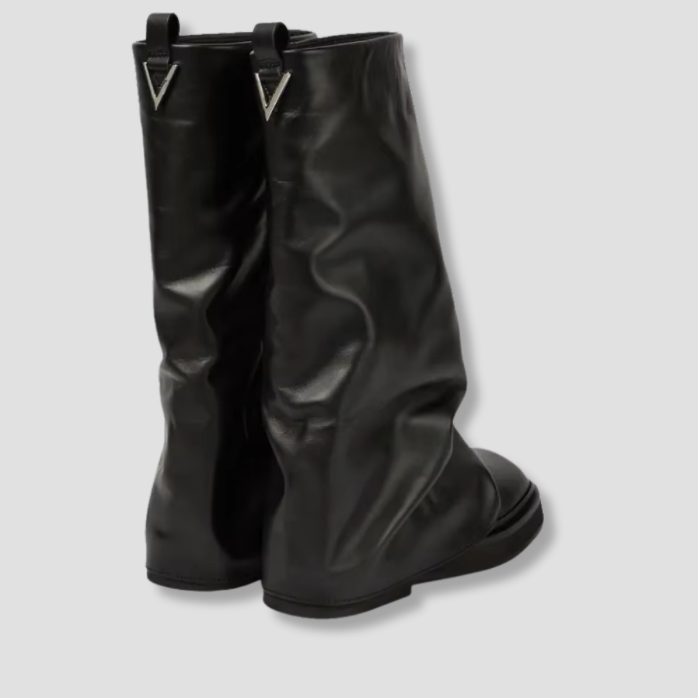 Badhie | Women’s Slouch Vegan Leather Mid-Calf Boots