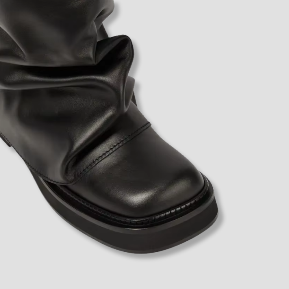 Badhie | Women’s Slouch Vegan Leather Mid-Calf Boots