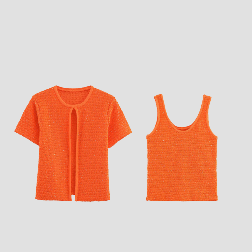 Badhie | Women’s Textured Knit Two-Piece Top Set