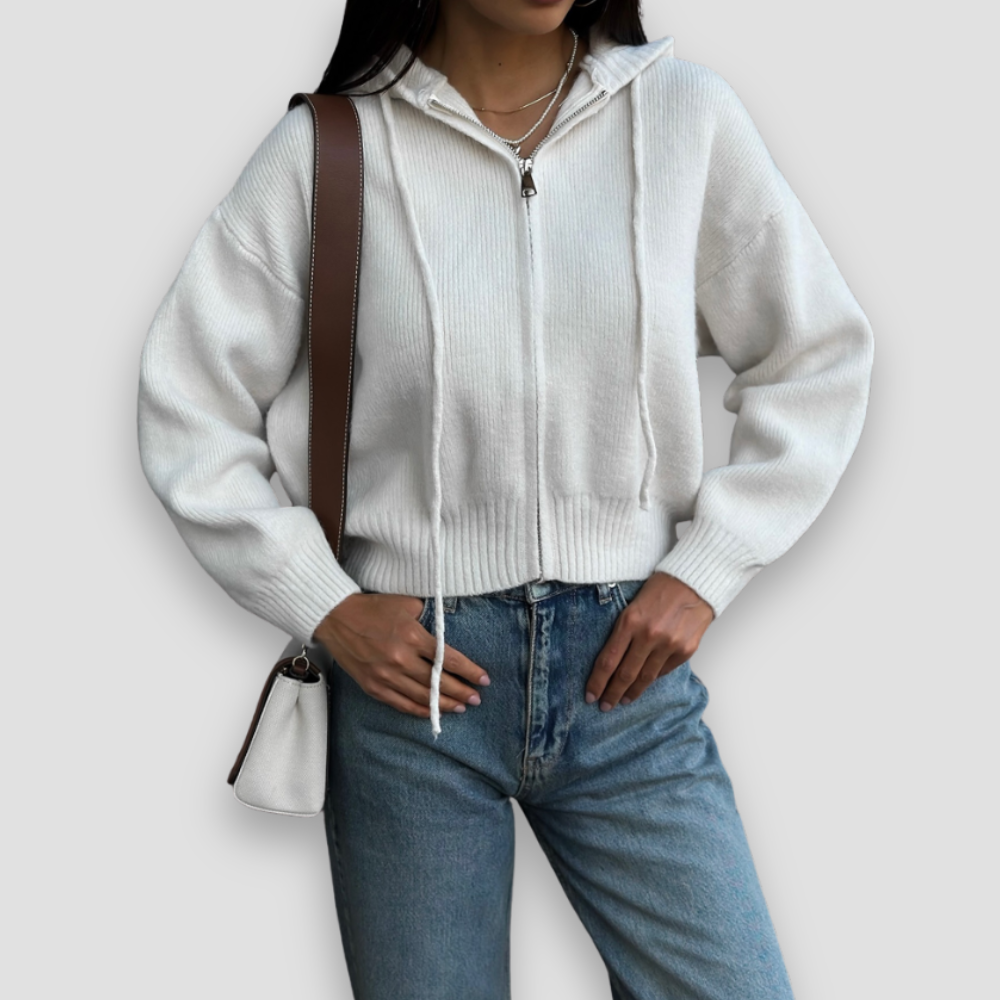 Badhie | Women’s Knit Zip-Up Hoodie Cardigan