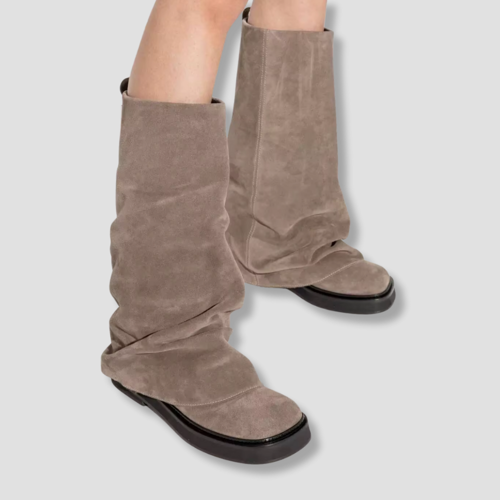 Badhie | Women’s Slouch Vegan Leather Mid-Calf Boots