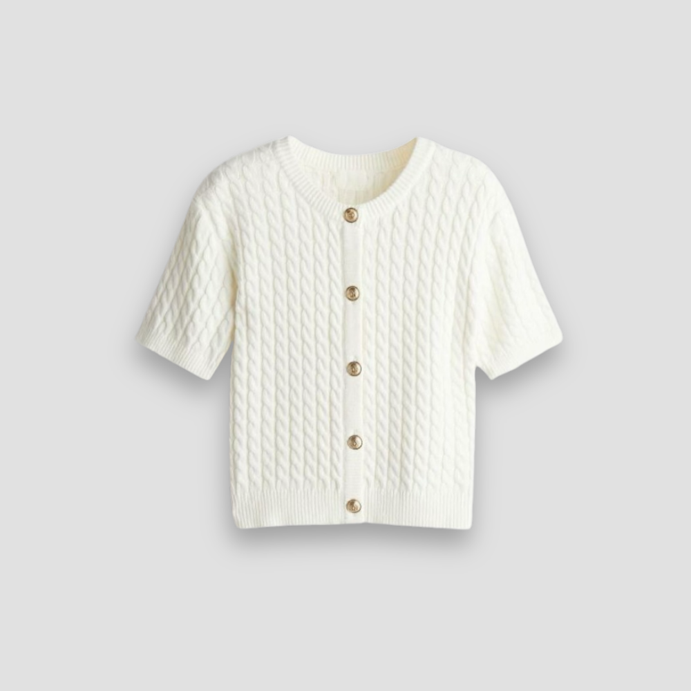 Badhie | Women’s Cable Knit Short-Sleeve Cardigan