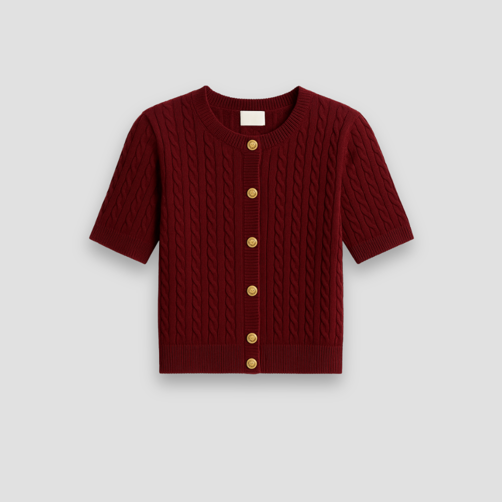 Badhie | Women’s Cable Knit Short-Sleeve Cardigan