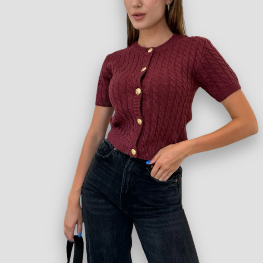 Badhie | Women’s Cable Knit Short-Sleeve Cardigan