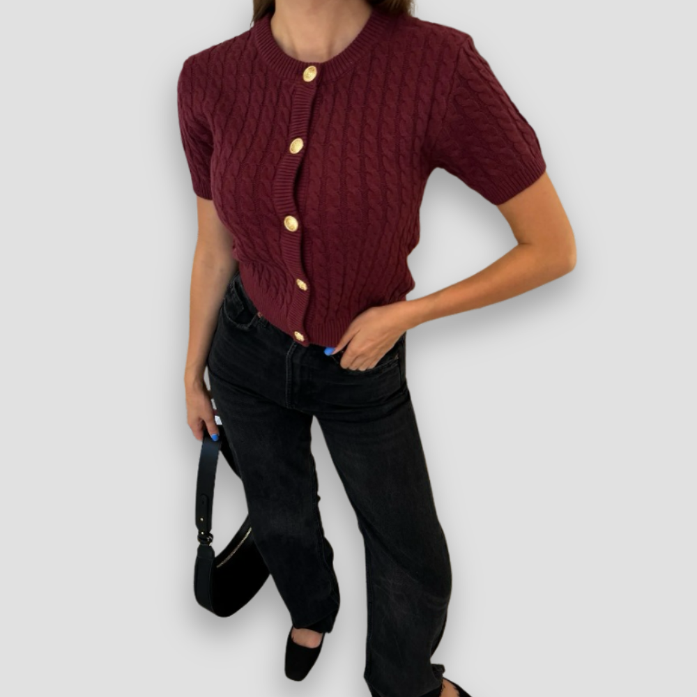 Badhie | Women’s Cable Knit Short-Sleeve Cardigan