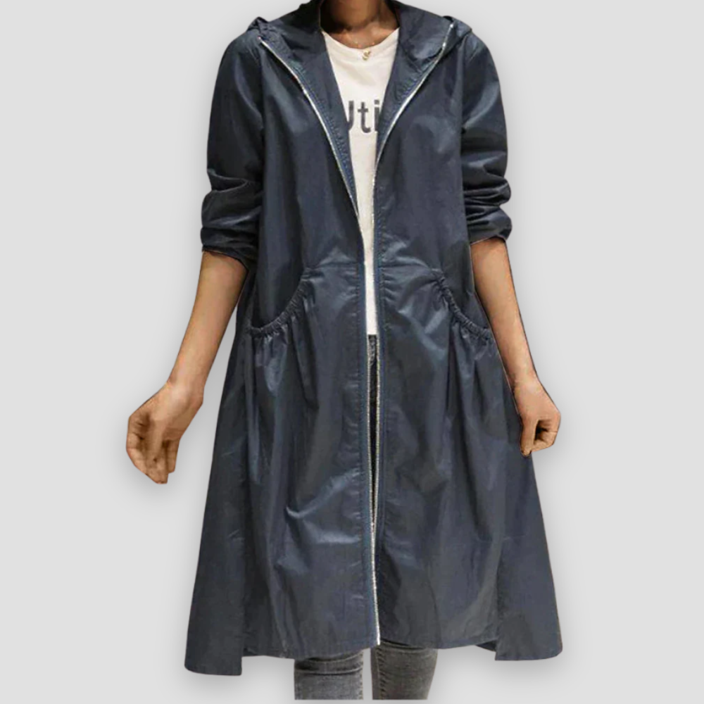 Badhie | Women’s Waterproof Lightweight Hooded Longline Windbreaker Rain Jacket