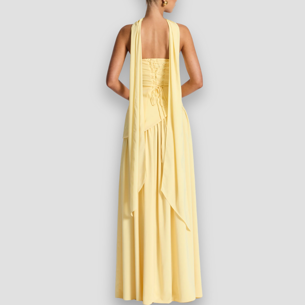 Badhie | Women’s Party Strapless Asymmetric Night Maxi Gown