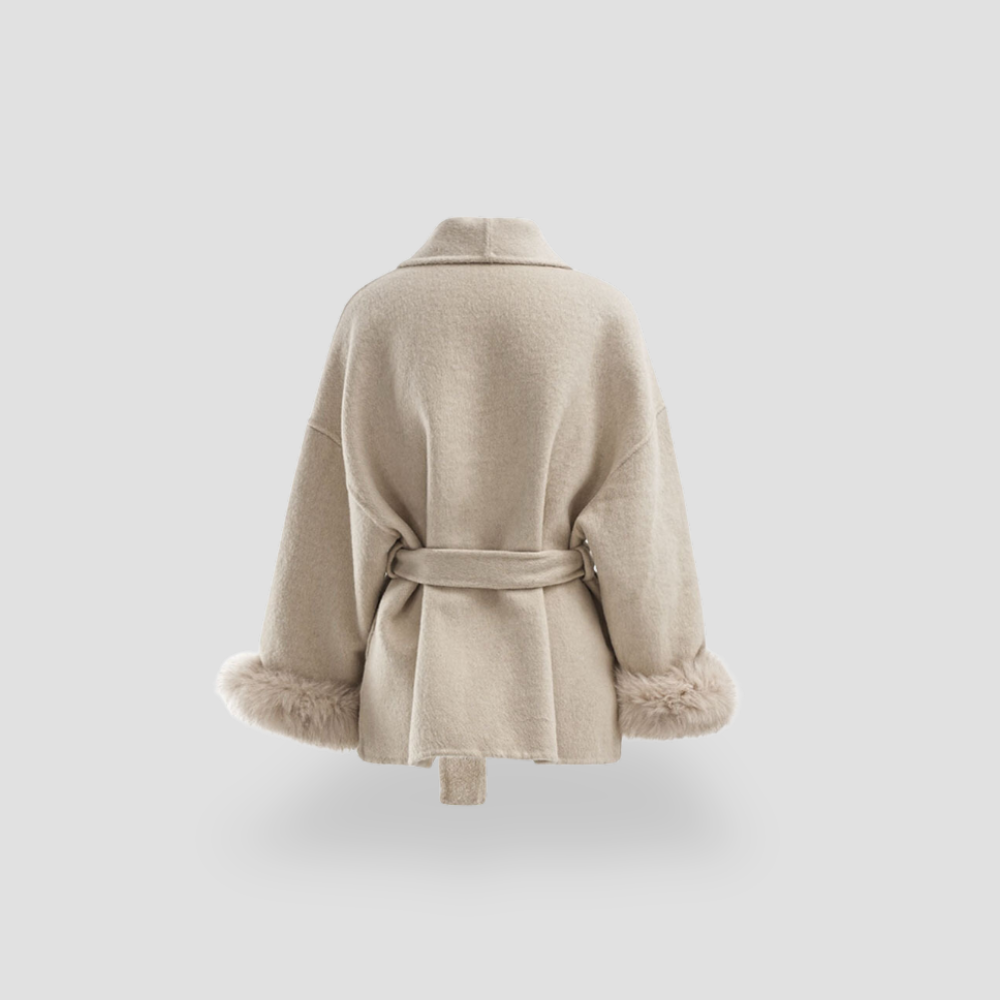Badhie | Women's Warm Wool Luxe Faux Fur Coat