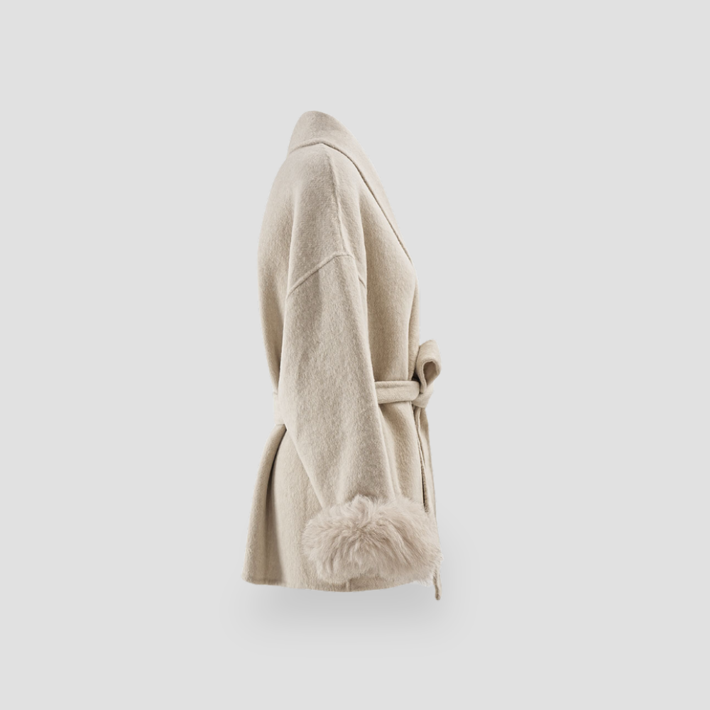 Badhie | Women's Warm Wool Luxe Faux Fur Coat